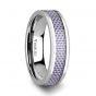 IRIS Beveled Tungsten Wedding Band With Purple Carbon Fiber Inlay - 4mm & 6mm