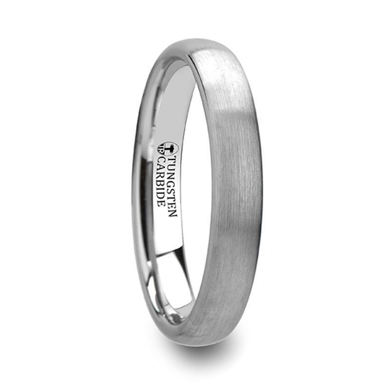 PYTHIUS Domed Brush Finished White Tungsten Ring - 2mm - 8mm