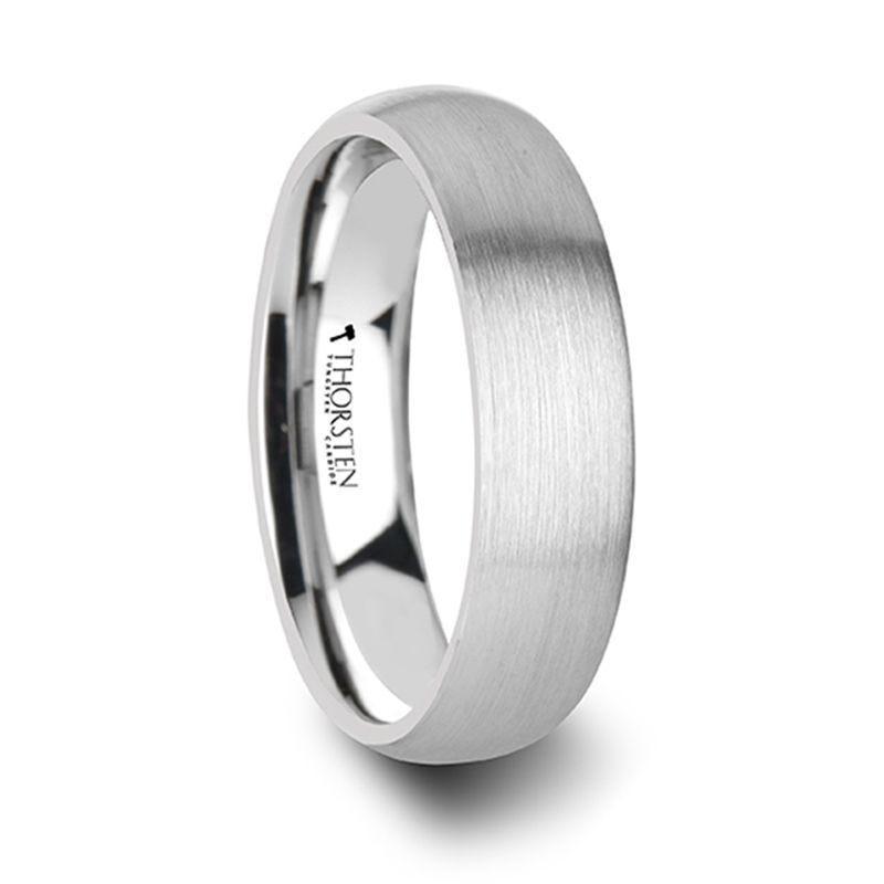 VIRGINIA Domed Brush Finished Women's White Tungsten Ring - 4mm