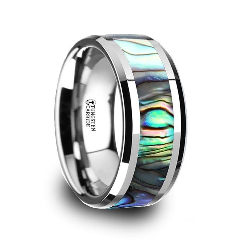 MAUI Tungsten Wedding Band with Mother of Pearl Inlay - 4mm - 10mm