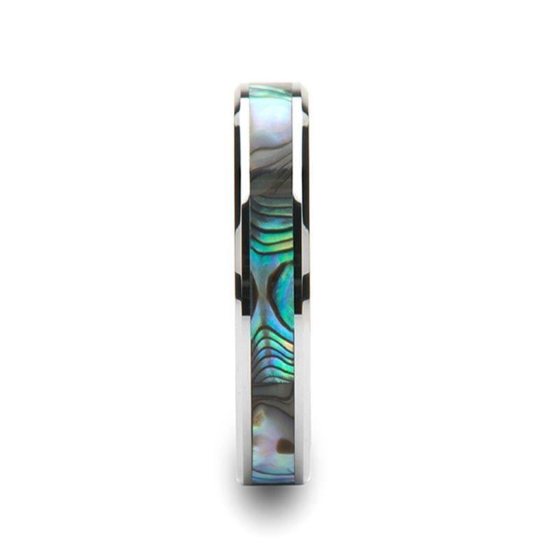 MAUI Tungsten Wedding Band with Mother of Pearl Inlay - 4mm - 10mm