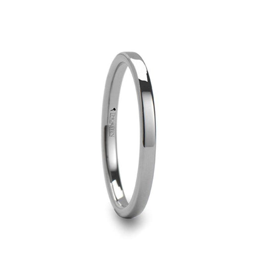 REGINA Wide Flat Style Womens Tungsten Ring - 2mm