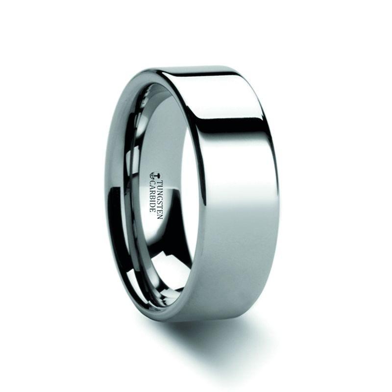 ATHENA Women's Flat Tungsten Carbide Wedding Band - 4mm & 6mm